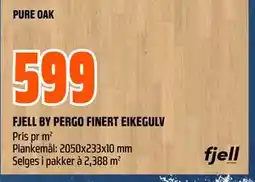 Obs Bygg FJELL BY PERGO FINERT EIKEGULV, NOK 599 tilbud