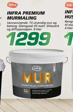 Coop Byggmix INFRA PREMIUM MURMALING, NOK 1299 tilbud