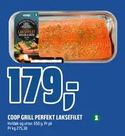 Coop Obs COOP GRILL PERFEKT LAKSEFILET, NOK 179 tilbud