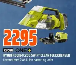 Obs Bygg RYOBI RDC18-1C20G SWIFT CLEAN FLEKKRENSER, NOK 2295 tilbud