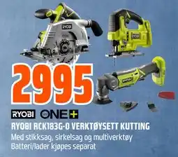 Obs Bygg RYOBI RCK183G-0 VERKTØYSETT KUTTING, NOK 2995 tilbud