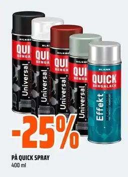 Obs Bygg 25% PÅ QUICK SPRAY tilbud