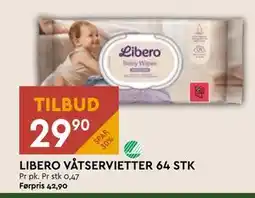 Coop Mega LIBERO VÅTSERVIETTER 64 STK, NOK 29.9 tilbud