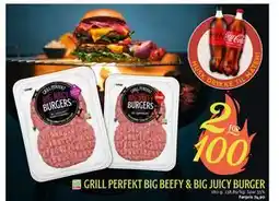 Coop Mega GRILL PERFEKT BIG BEEFY & BIG JUICY BURGER, NOK 100 tilbud