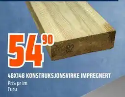 Obs Bygg 48X148 KONSTRUKSJONSVIRKE IMPREGNERT, NOK 54.9 tilbud