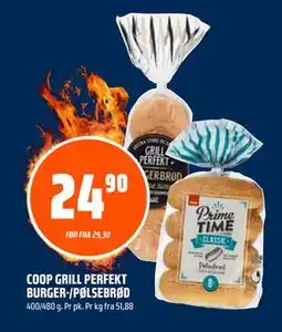 Coop Obs COOP GRILL PERFEKT BURGER-/PØLSEBRØD, NOK 24.9 tilbud