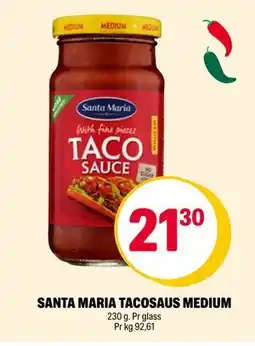 Coop Extra SANTA MARIA TACOSAUS MEDIUM, NOK 21.3 tilbud