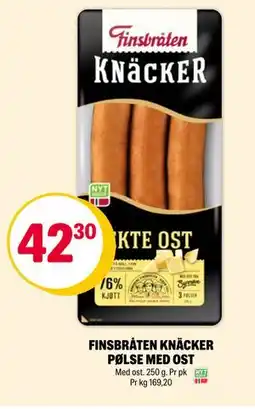 Coop Extra FINSBRÅTEN KNÄCKER PØLSE MED OST, NOK 42.3 tilbud