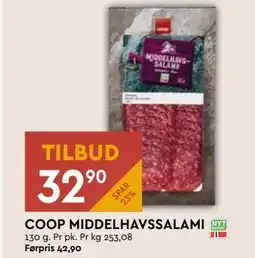 Coop Mega COOP MIDDELHAVSSALAMI, NOK 32.9 tilbud