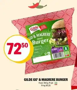 Coop Extra GILDE GO’ & MAGRERE BURGER, NOK 72.5 tilbud