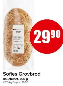 Spar Sofies Grovbrød, NOK 29.9 tilbud