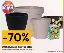 Gigaboks Utebelysning og utepotter tilbud