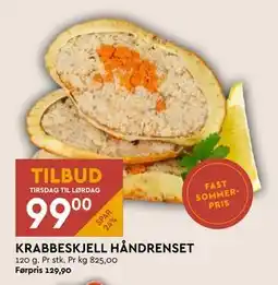 Coop Mega KRABBESKJELL HÅNDRENSET, NOK 99 tilbud