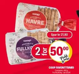 Coop Extra COOP FAVORITTBRØD, NOK 50 tilbud