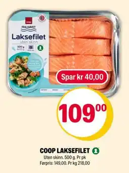Coop Extra COOP LAKSEFILET, NOK 109 tilbud