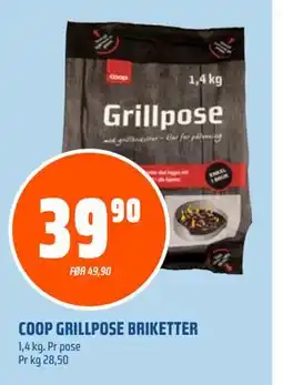 Coop Obs COOP GRILLPOSE BRIKETTER, NOK 39.9 tilbud