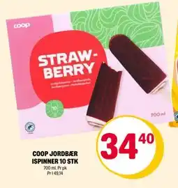 Coop Extra COOP JORDBÆR ISPINNER 10 STK, NOK 34.4 tilbud