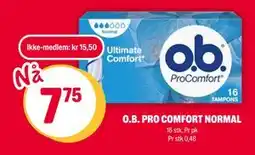 Coop Extra O.B. PRO COMFORT NORMAL, NOK 15.5, Medlemspris tilbud