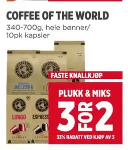 Meny COFFEE OF THE WORLD tilbud