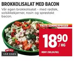 Meny BROKKOLISALAT MED BACON, NOK 18.9 tilbud