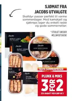 Meny SJØMAT FRA JACOBS UTVALGTE tilbud