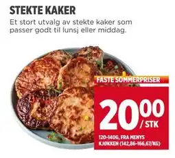 Meny STEKTE KAKER, NOK 20 tilbud