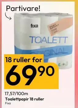 Gigaboks Toalettpapir 18 ruller, NOK 69.9 tilbud