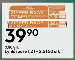 Gigaboks Lynlåspose 1,2 l + 2,5 l 50 stk, NOK 39.9 tilbud