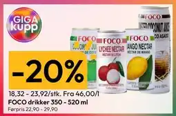 Gigaboks FOCO drikker 350 - 520 ml tilbud