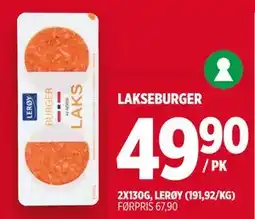 Meny LAKSEBURGER, NOK 49.9 tilbud