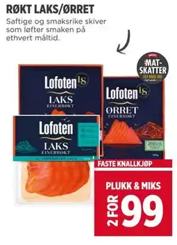 Meny RØKT LAKS/ØRRET, NOK 99 tilbud