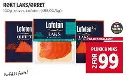 Meny RØKT LAKS/ØRRET, NOK 99 tilbud