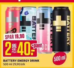 Europris BATTERY ENERGY DRINK, NOK 40 tilbud
