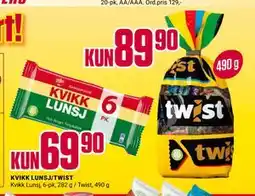 Europris KVIKK LUNSJ/TWIST tilbud