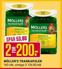 Europris MÖLLER'S TRANKAPSLER, NOK 200 tilbud