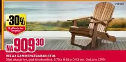 Europris RELAX SAMMENLEGGBAR STOL, NOK 909.3 tilbud