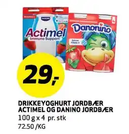 Bunnpris DRIKKEYOGHURT JORDBÆR ACTIMEL OG DANINO JORDBÆR, NOK 29 tilbud
