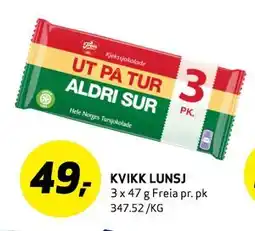 Bunnpris KVIKK LUNSJ, NOK 49 tilbud
