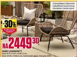 Europris ISHØY LOUNGESETT, NOK 2449.3 tilbud