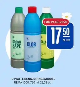 Rema 1000 UTVALTE RENGJØRINGSMIDDEL, NOK 17.5 tilbud