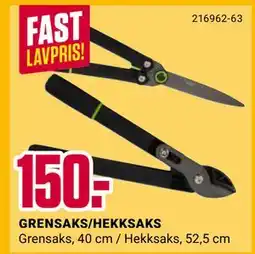 Europris GRENSAKS/HEKKSAKS, NOK 150 tilbud