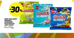 Bunnpris GODT & BLANDET ORIGINAL, SUPERSUR, FIZZYPOP OG JUICY GIANT tilbud