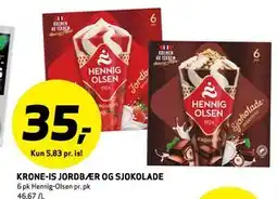Bunnpris KRONE-IS JORDBÆR OG SJOKOLADE, NOK 35 tilbud