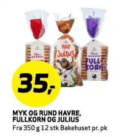 Bunnpris MYK OG RUND HAVRE, FULLKORN OG JULIUS, NOK 35 tilbud