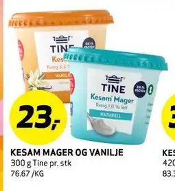Bunnpris KESAM MAGER OG VANILJE, NOK 23 tilbud
