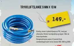 Biltema Trykkluftslange 9 mm x 10 m tilbud