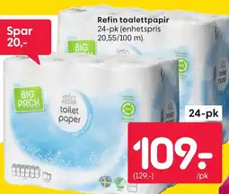 Rusta Refin toalettpapir tilbud