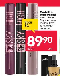 Rusta Maybelline Mascara Lash Sensational Sky High Velg mellom flere forskjellige varianter. tilbud