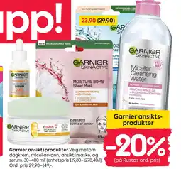 Rusta Garnier ansikts- produkter tilbud