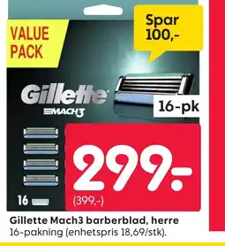 Rusta Gillette Mach3 barberblad, herre tilbud